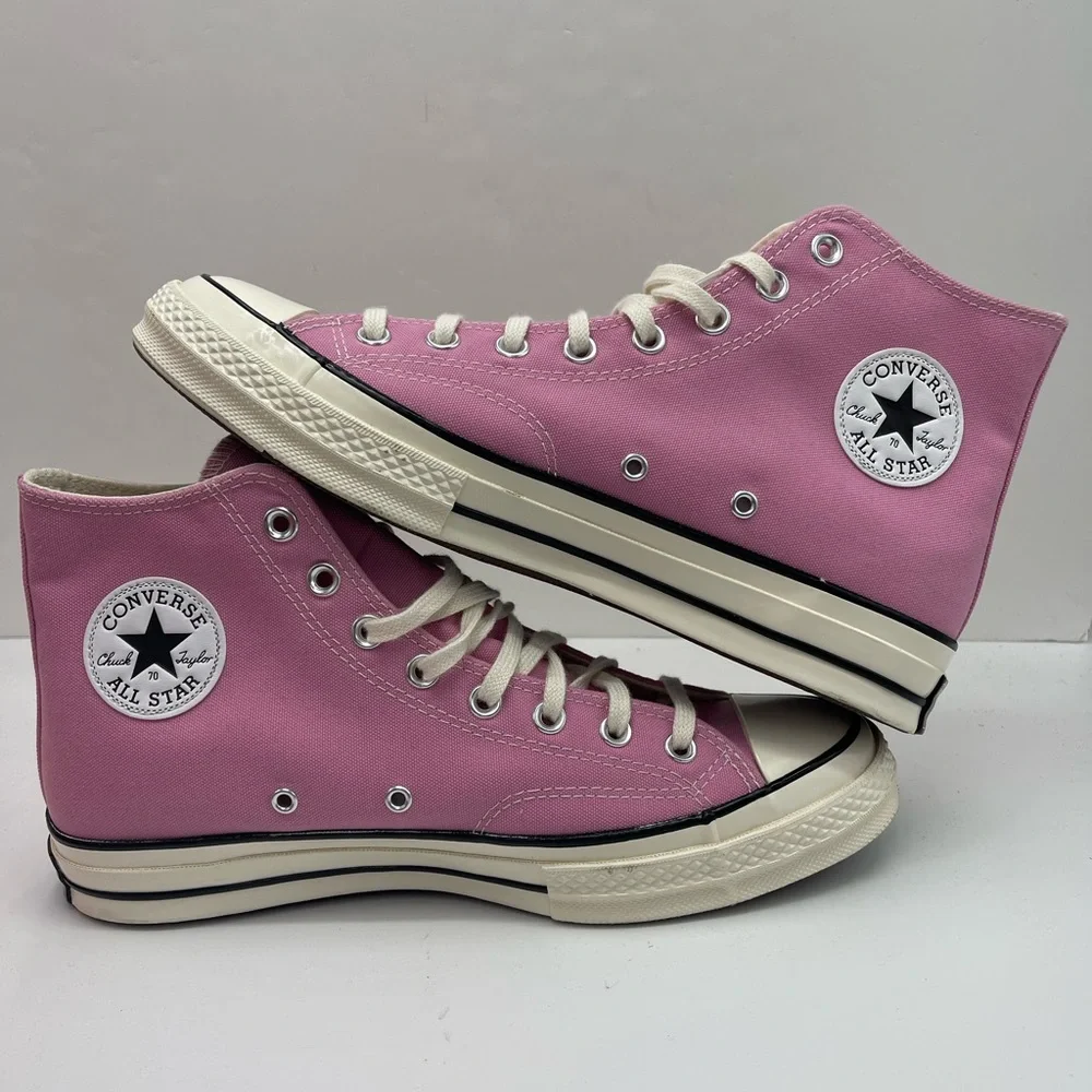 Converse Men’s A03795C CHUCK 70 HI AMBER PINK/EGRET/BLACK Pink High-Top Sneakers